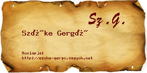 Szőke Gergő névjegykártya